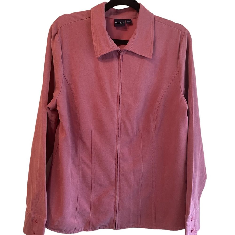 Sonoma woman’s‎ shacket, zip front mauve pink